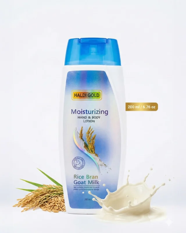 Haldi Gold Rice Bran & Goat Milk Moisturizing Hand & Body Lotion (200 ml)